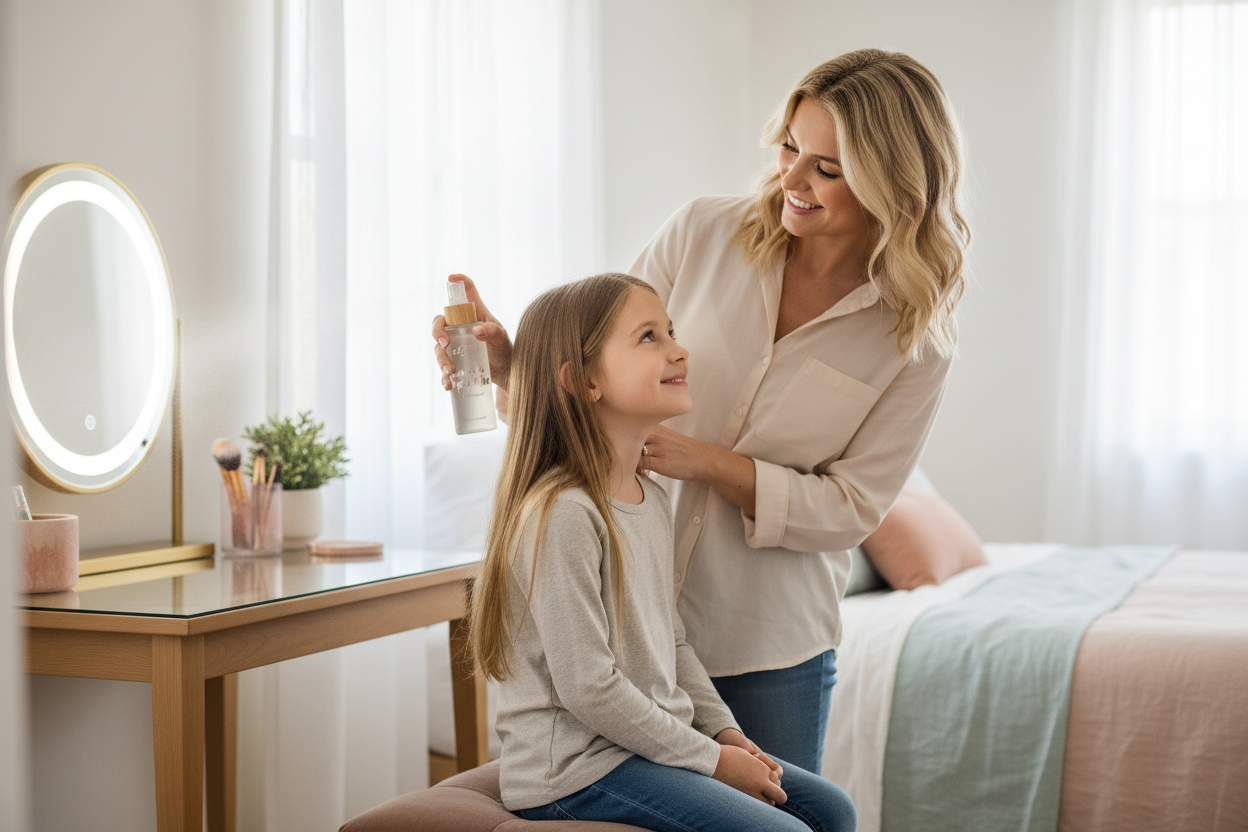 Caucasian Mom and Daughter