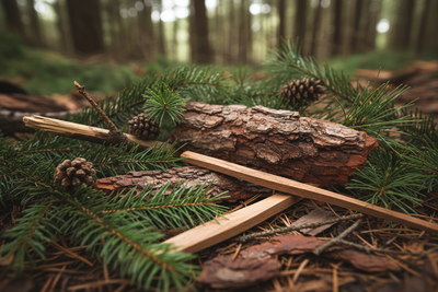 Natural pine, cedar and sandalwood composition